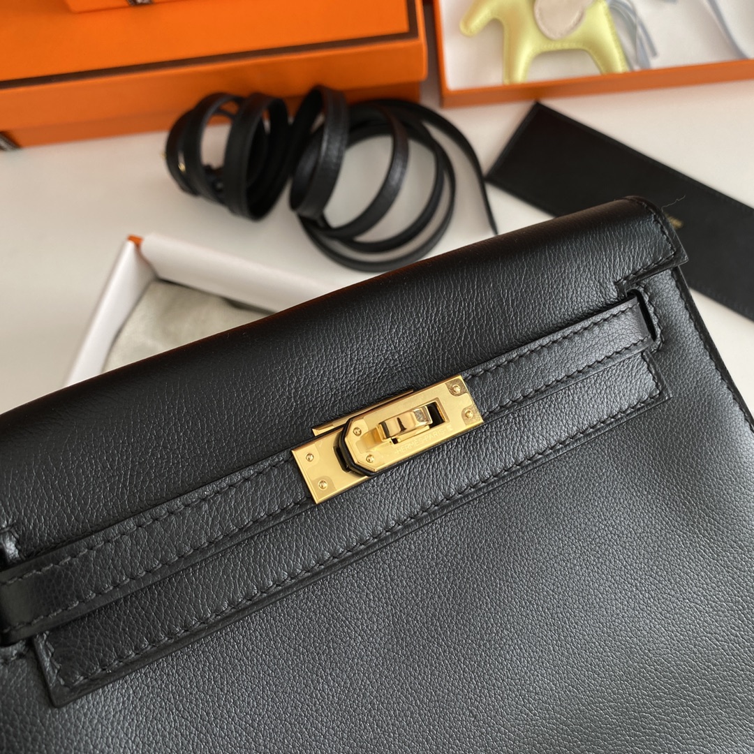 Hermes Kelly Danse Evercolor Bag In Black Color